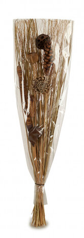 droogbloemenboeket bloem 96 x 26 x 11 cm bruin