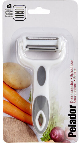 3-in-1 dunschiller 15 x 7,5 x 3 cm staal wit/grijs