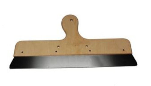 decorateursmes 40 cm RVS/hout bruin/zilver