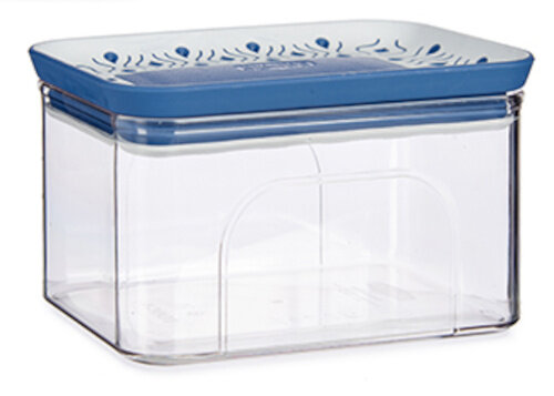bewaardoos 0,7 liter 10 x 15,5 cm transparant/blauw