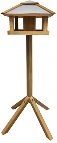 vogelvoedertafel 57 x 57 x 115 cm hout bruin