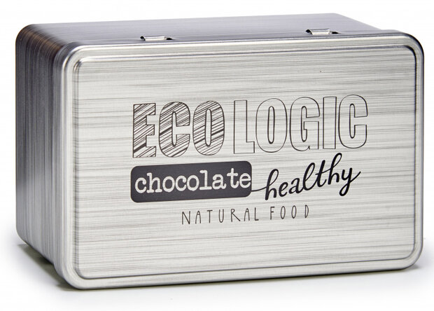 opbergblik chocolade 11,5 x 7 x 18,5 cm tin grijs