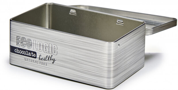 opbergblik chocolade 11,5 x 7 x 18,5 cm tin grijs