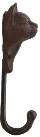wandhaak kat 7,3 x 14,8 cm gietijzer bruin