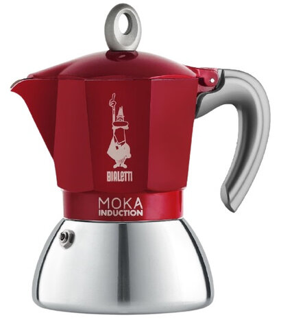 percolator New Moka inductie 150 ml aluminium rood