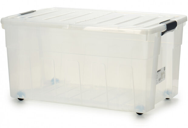 opbergbox 120 liter 72 x 48 cm transparant/antraciet