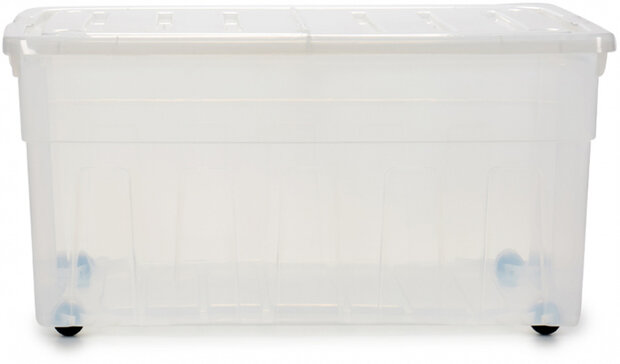 opbergbox 120 liter 72 x 48 cm transparant/wit
