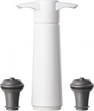 vacu&uuml;mset Wine Saver 7,5 x 12,5 cm wit/grijs 3-delig