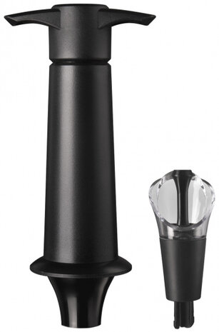 wijnaccessoires Saver &amp; Server zwart 2-delig