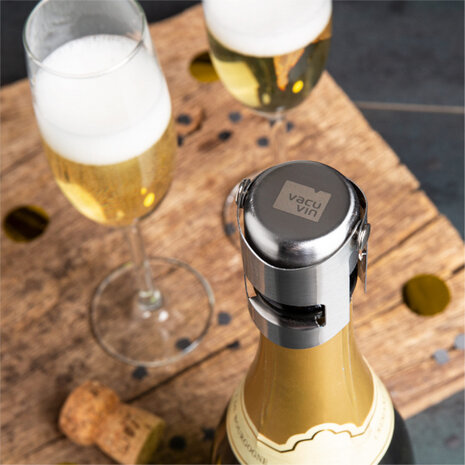 stopper champagne staal zilver
