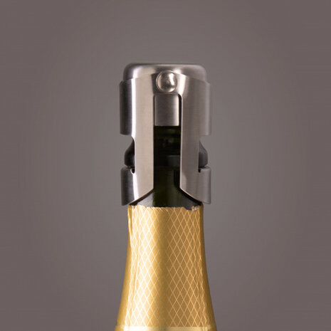 stopper champagne staal zilver