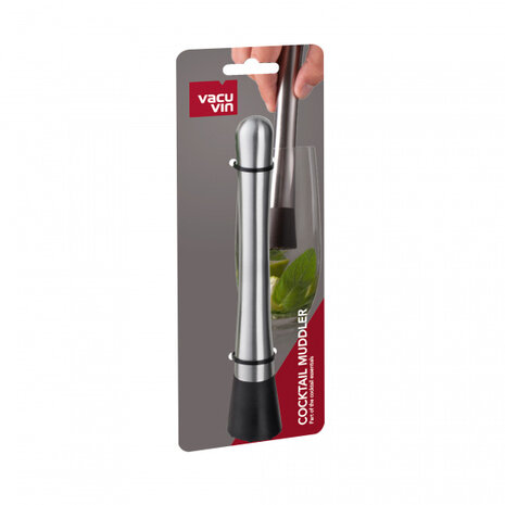 cocktailstamper 3 x 20 cm RVS/siliconen zilver/zwart