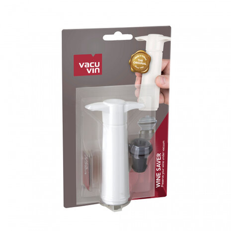 wijnpomp vacu&uuml;m 16 cm wit/donkergrijs 2-delig