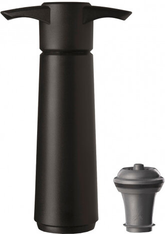 wijnpomp vacu&uuml;m 16 cm zwart/donkergrijs 2-delig