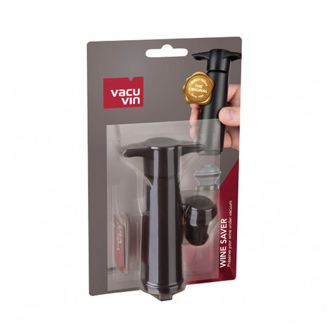 wijnpomp vacu&uuml;m 16 cm zwart/donkergrijs 2-delig