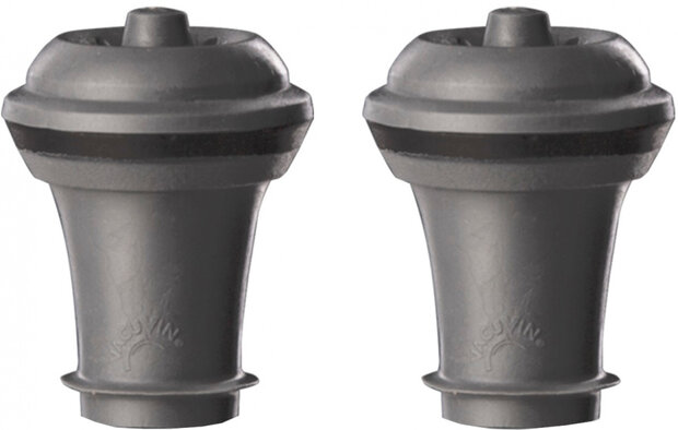 vacu&uuml;mwijnstopper 3,2 x 4 cm rubber donkergrijs 2 stuks