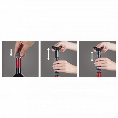 vacu&uuml;mwijnstopper 3,2 x 4 cm rubber roze/paars 3 stuks