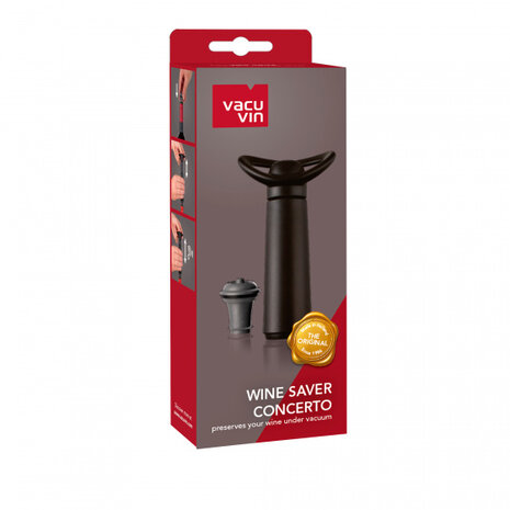 wijnpomp Concerto vacu&uuml;m 16,5 cm zwart 2-delig