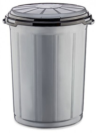 afvalemmer 50 liter 48 x 46 x 51 cm zilvergrijs