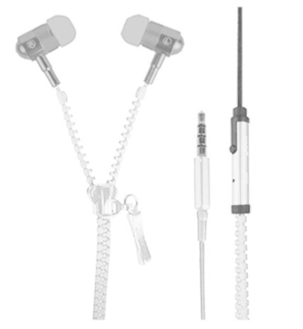 oordopjes met rits 3,5 mm 1 meter wit