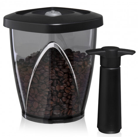 bewaarcontainer vacu&uuml;mpomp 1,3 liter glas transparant