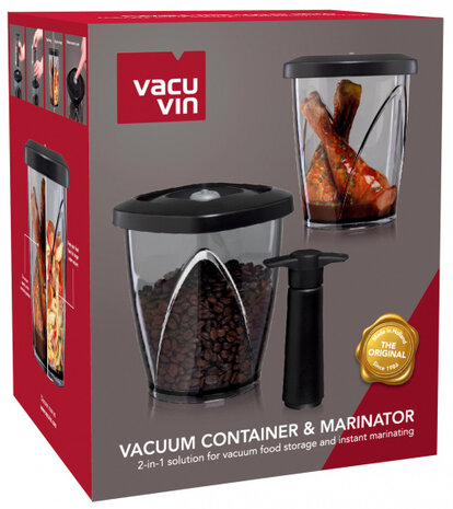 bewaarcontainer vacu&uuml;mpomp 1,3 liter glas transparant