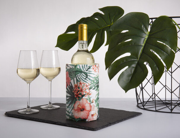 wijnkoeler Botanic 1 liter 14 x 18 cm groen/roze