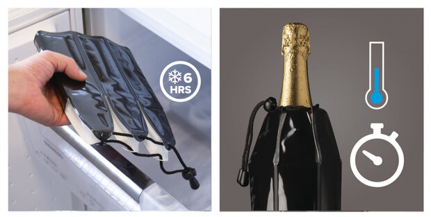 champagnekoeler Active 1 liter 15,5 x 21,5 cm goud