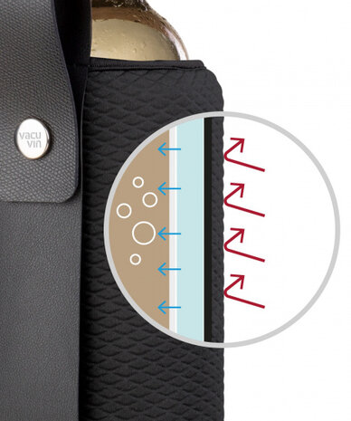 flessenkoeler Artico 1 liter 15,8 x 23,5 cm neopreen zwart