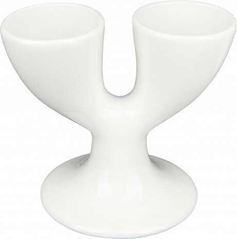 eierdop Double 12,5 x 10,5 cm porselein wit