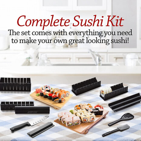 sushi-kit zwart 11-delig