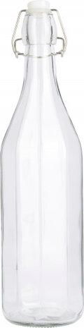waterfles 1 liter glas transparant