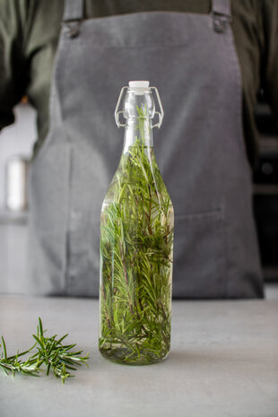 waterfles 1 liter glas transparant