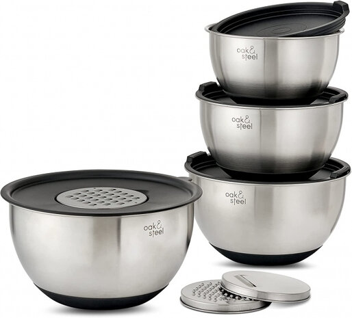 kommenset RVS zilver/zwart 11-delig