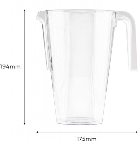 schenkkannen 1,5 liter transparant 6 stuks
