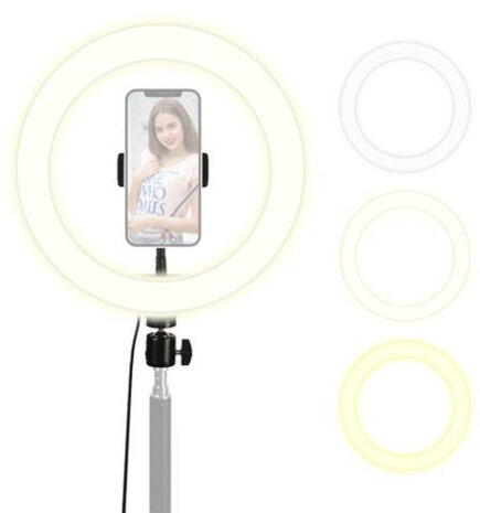 ringlamp Bi-Color led 10W 3200-4300-5600K 26,5 cm&nbsp;wit