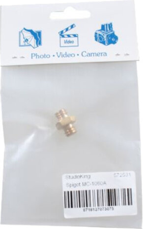 spigot-adapter mannelijk 3/8&quot;-3/8&quot; staal goud