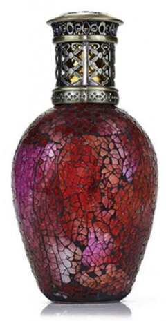 geurlamp Antique Rose 14 x 21 cm glas rood