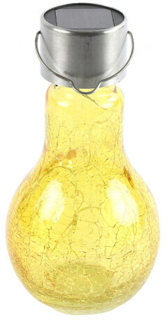 hanglamp solar led Alicia 9 x 17,5 cm glas geel