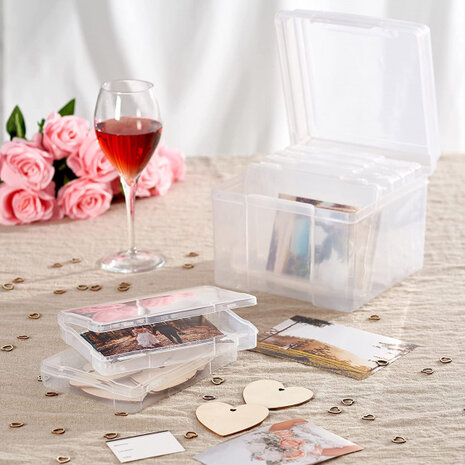 opbergbox organizer 21,5 x 21,5 x 16,5 cm transparant 7-delig