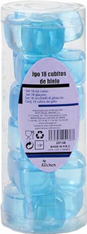 ijsblokjes herbruikbaar blauw 18 stuks