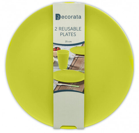 borden herbruikbaar 25 cm lime 2 stuks