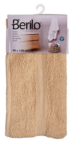 handdoek 90 x 150 cm katoen cr&egrave;me