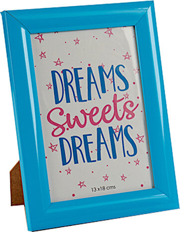 fotolijstje Unicorn junior 18 x 13 cm hout blauw