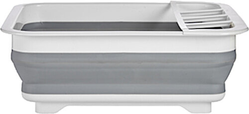 afdruiprek 29 x 38 x 11,5 cm siliconen wit/grijs