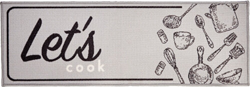 afdruipmat Let&#039;s Cook 40 x 120 cm polyamide grijs