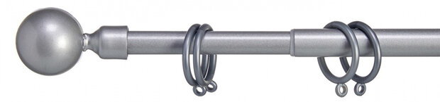 gordijnroede Bol 120-210 cm staal zilver