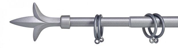 gordijnroede Ster 120-210 cm staal zilver