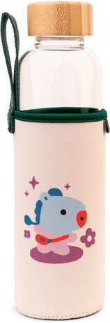 drinkfles Mang 500 ml 7 x 23,5 cm glas transparant/beige