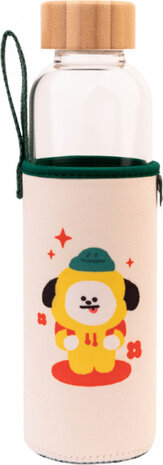 drinkfles Chimmy 500 ml 7 x 23,5 cm glas transparant/beige
